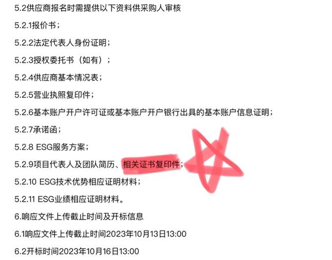 招投标经验｜投标esg项目时，可提供esg证书复印件！