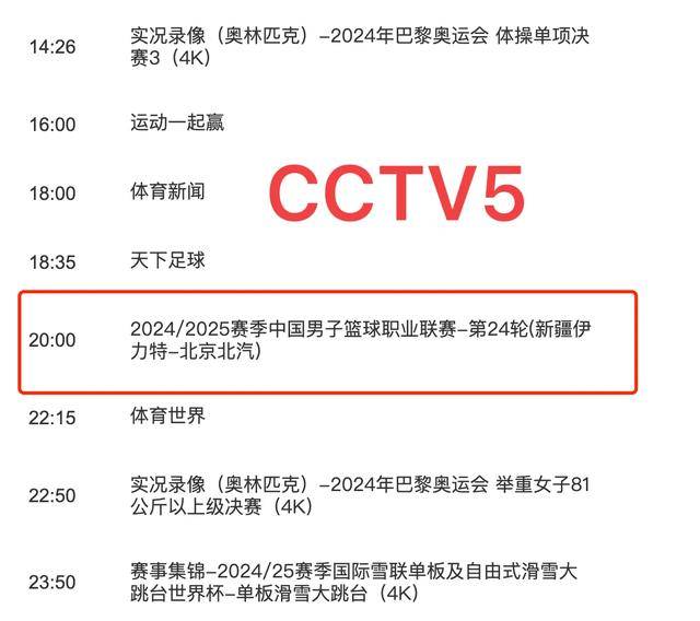 中央5套直播体育赛事时间表：附今日CCTV5节目表CCTV5 节目单皇冠体育登录(图2)