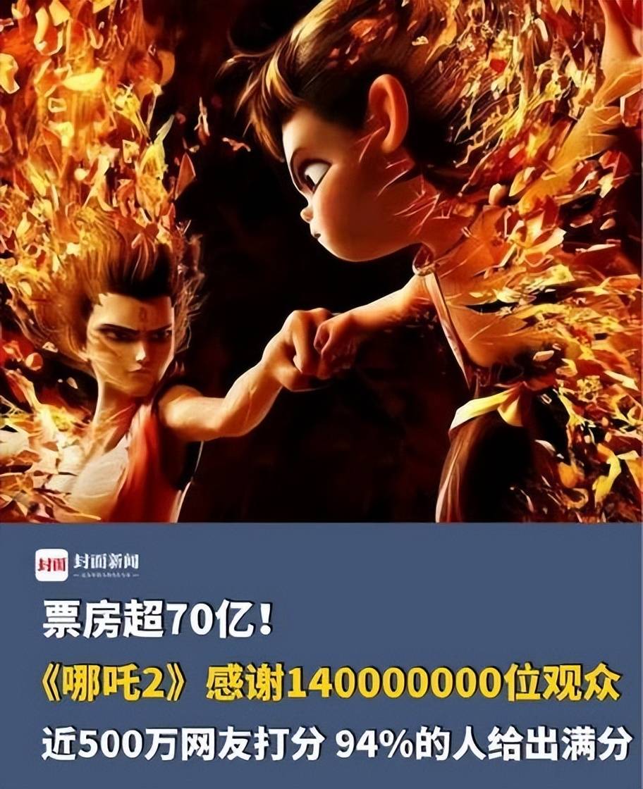 《哪吒2》冲进全球票房前10！破120.51个超过《狮子王》