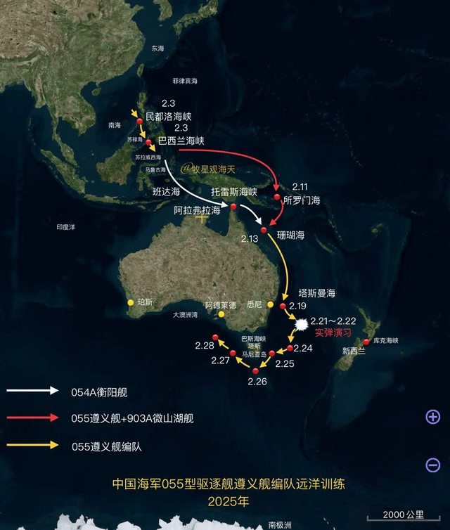 解放军双航母海上待命，055编队正在挺进，澳大利亚最空虚的腹地