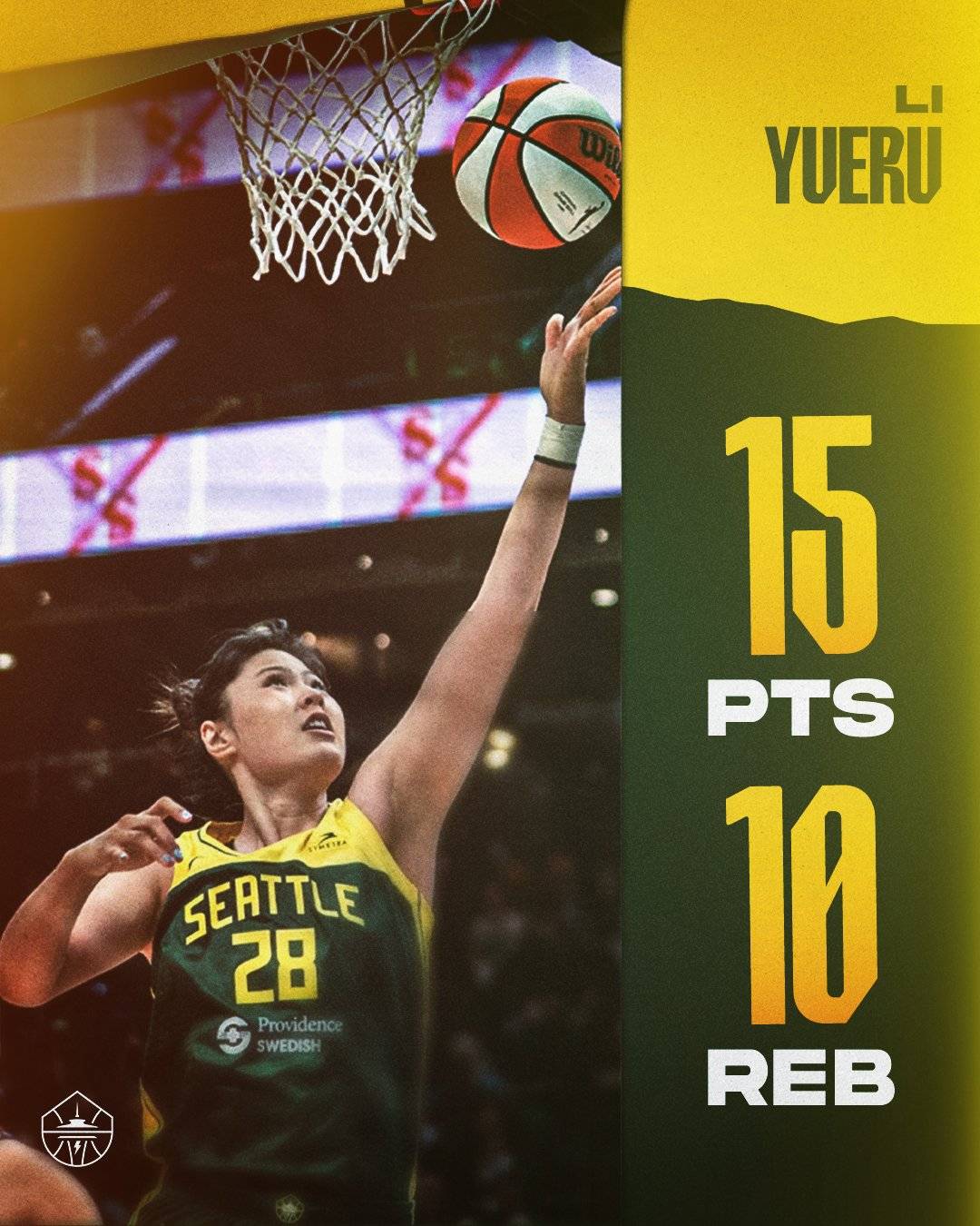 WNBA-李月汝砍15分10板1助1断 力助风暴取胜