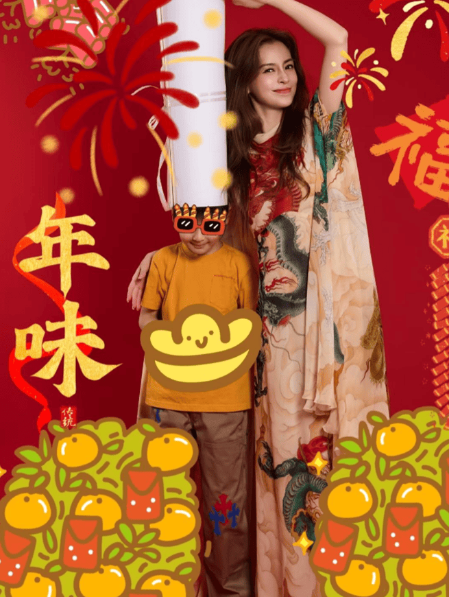 黄晓明带儿子参加生日宴！小海绵被奶奶搂在怀中，8岁大长腿随妈