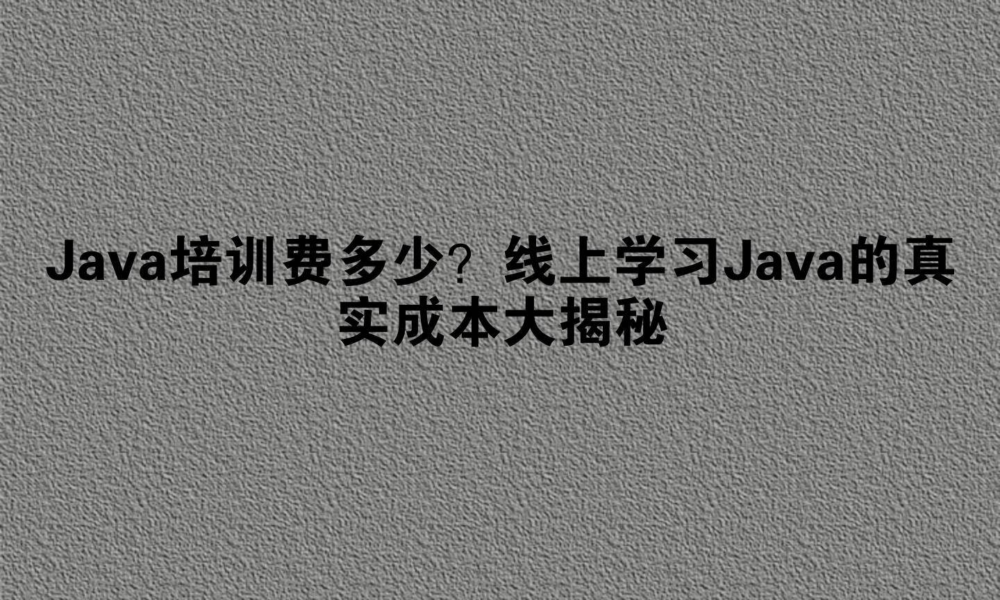 Java培训费多少？线上学习Java的真实成本大揭秘_搜狐网