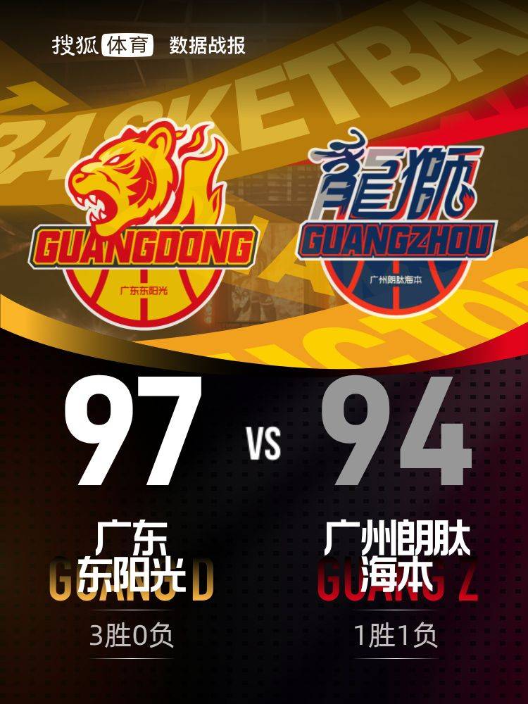 萨林杰17+10郭艾伦9分 广东97-94力克广州拿下三连胜