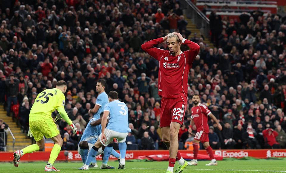 英超焦点战：利物浦84分钟领先却被曼城逆