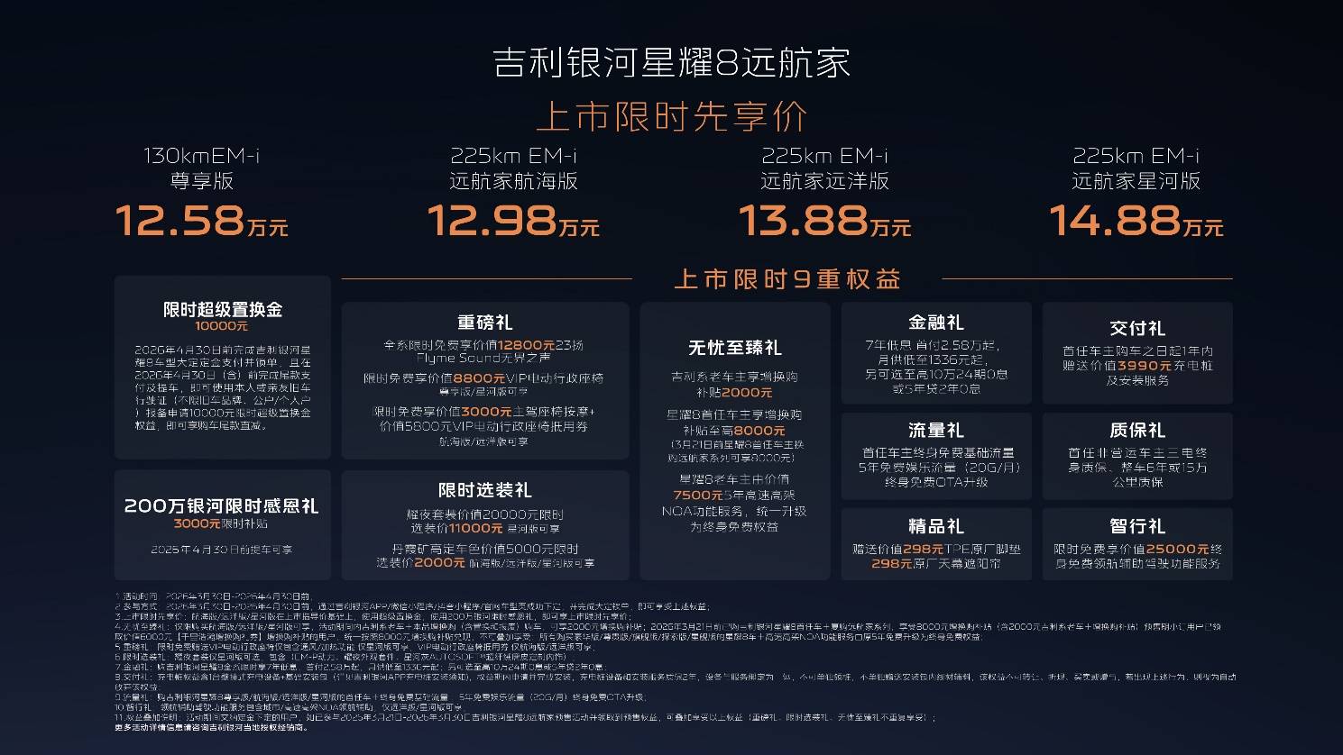 1258万起！吉利银河星耀8远航家系列正式加新上市(图1)