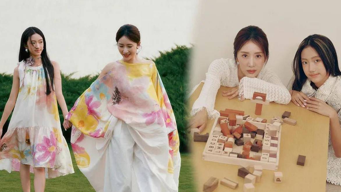 李念与女儿拍写真大片，14岁卡卡长相清秀漂亮