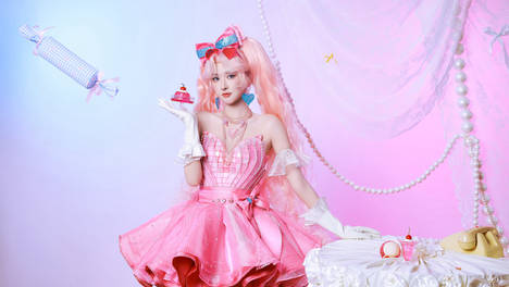 王玉雯秒变甜心芭比女郎 扎粉色双马尾少女感十足