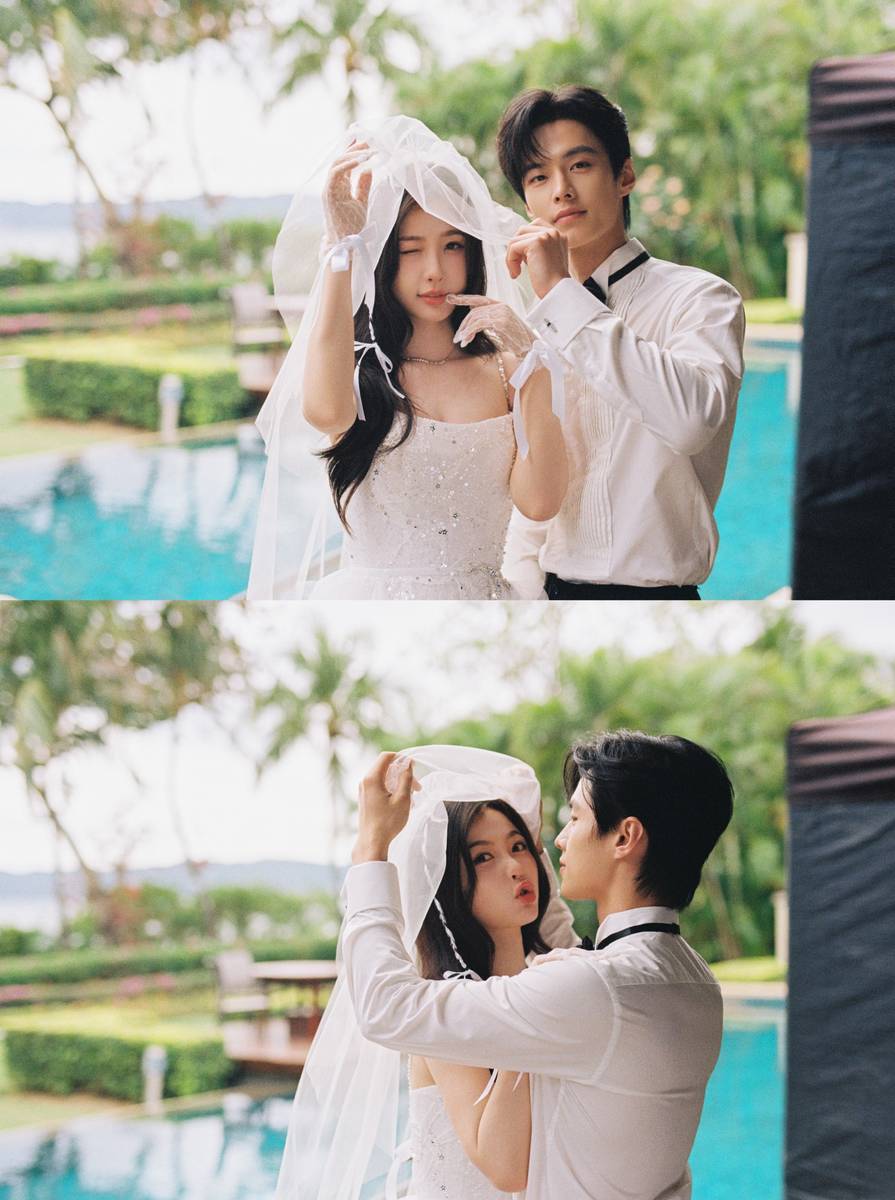 虞书欣何与晒婚纱照cp感拉满 亲昵贴贴画面养眼