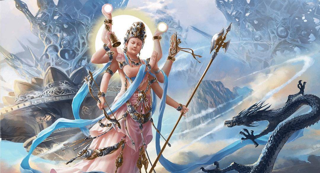 三、妙音天女。印度神话中，创世大神梵天的妻子，或称辩才天女、美音天