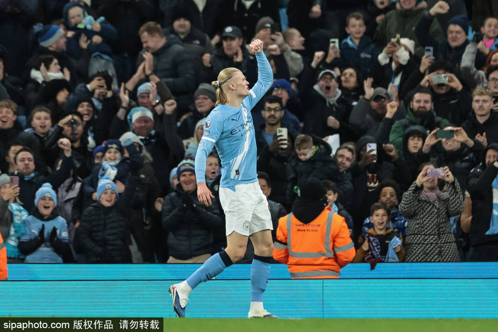 英超-哈兰德2射1传赖因德斯破门 曼城3-0西汉姆各赛事7连胜