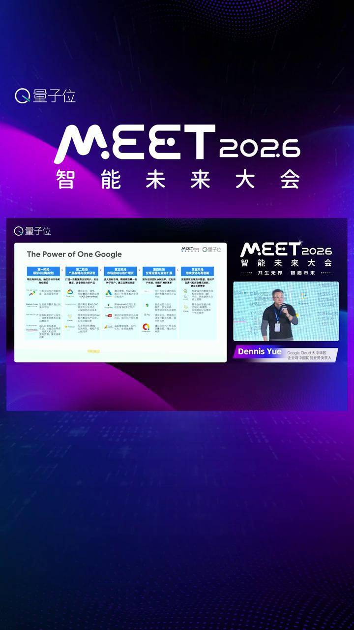 Google Cloud 大中华区企业与中国初创业务负责人 Dennis Yue：初创企业在全球化过程中面临不同侧重点与挑战，Google 的全链路生态在每一阶段都可以为初创企业助力，赋能高效出海。#MEET2026智能未来大会 #抖音知识年终大赏 #前沿科技趋势发布月 #ai新星计划