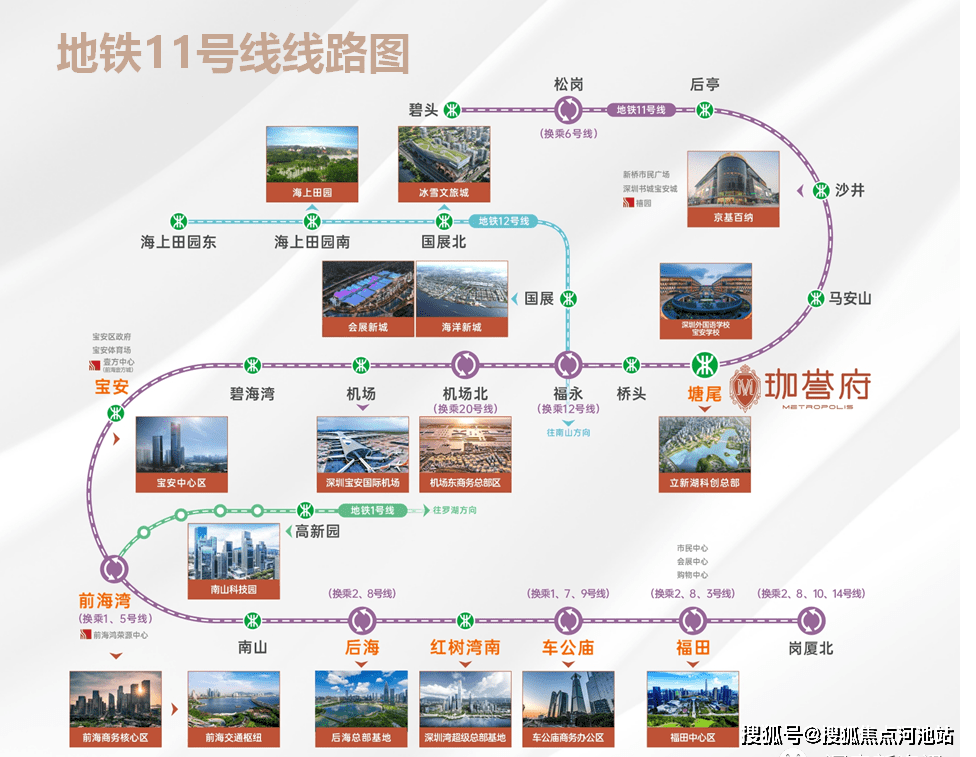 地鐵:無縫連接11號線塘尾站,6站到寶中(22min),7站到前海(25min),9站