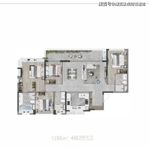 b戶型143平方四房兩廳兩衛190平方四房兩廳三衛220平方四房兩廳三衛