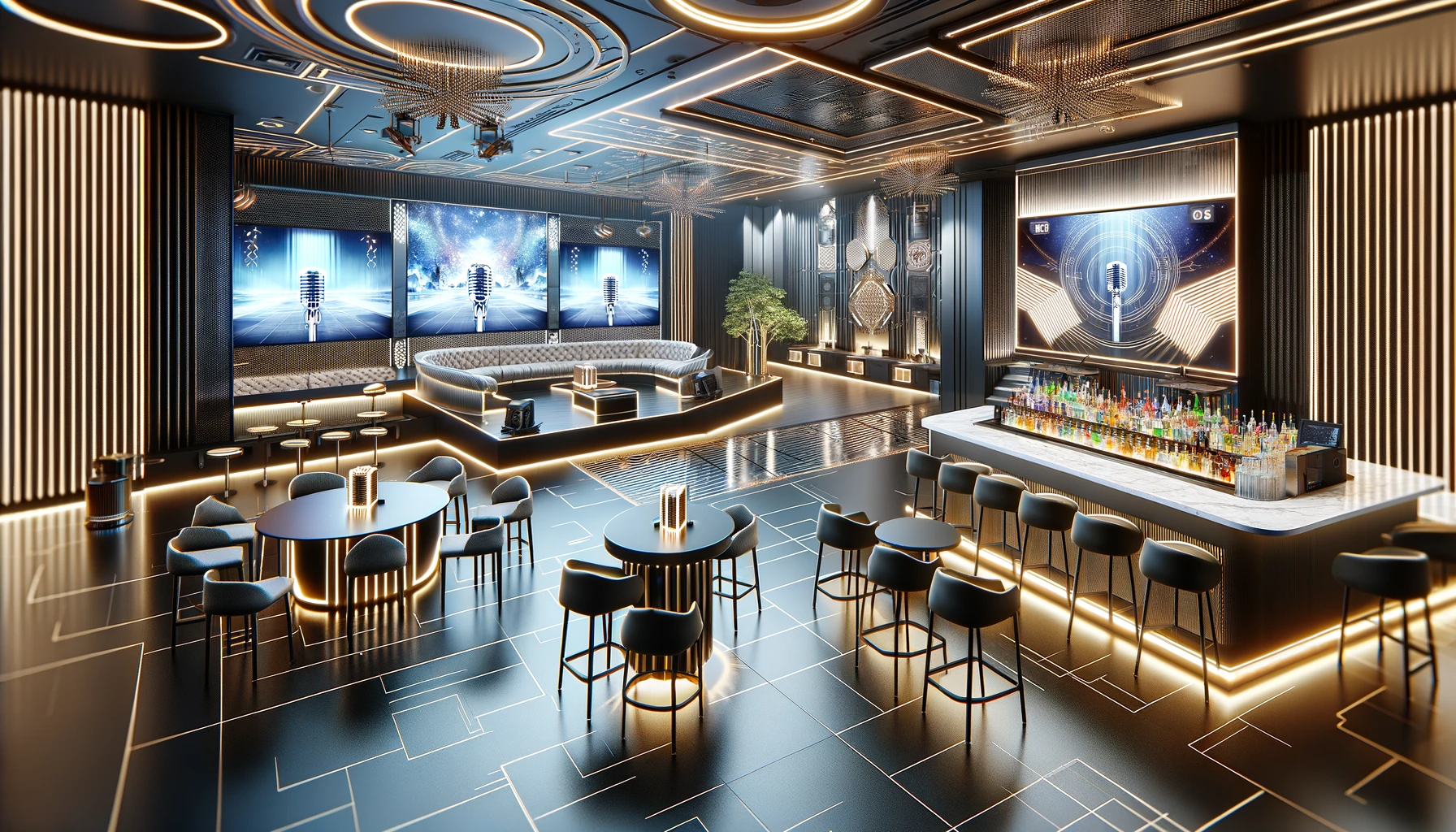 一,娱乐设施规划:营造多元消费体验舞台与表演区:酒吧内设置舞台和