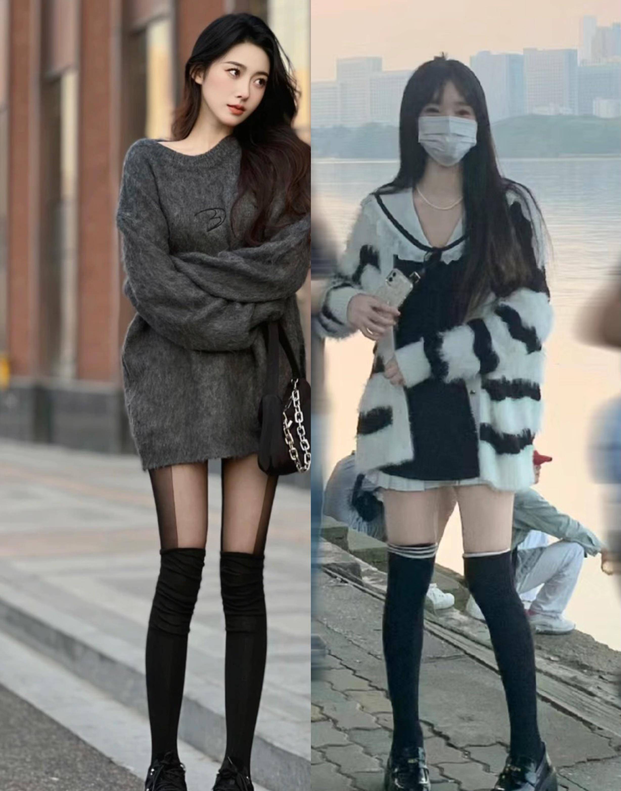 秋冬不再穿秋裤,过膝袜时髦又保暖!_时尚_长裤_短裤