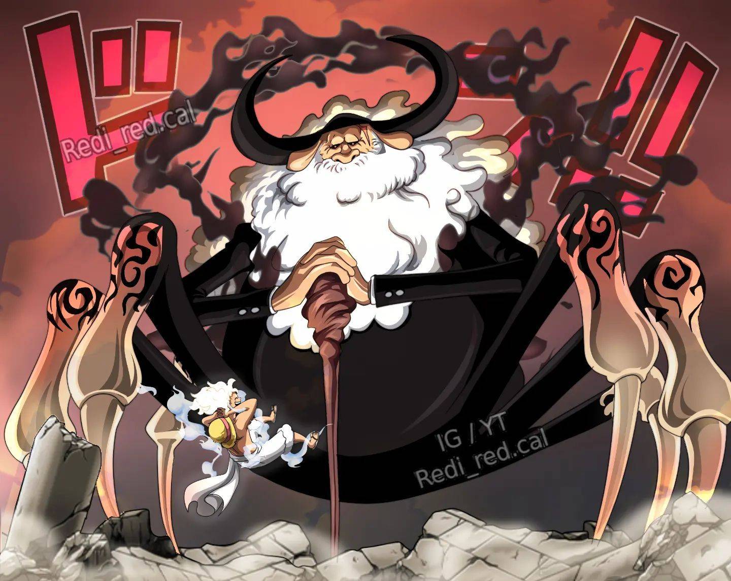 海贼王:乔伊波伊vs伊姆战斗画面曝光,六档路飞激战土星,燃爆_蜘蛛