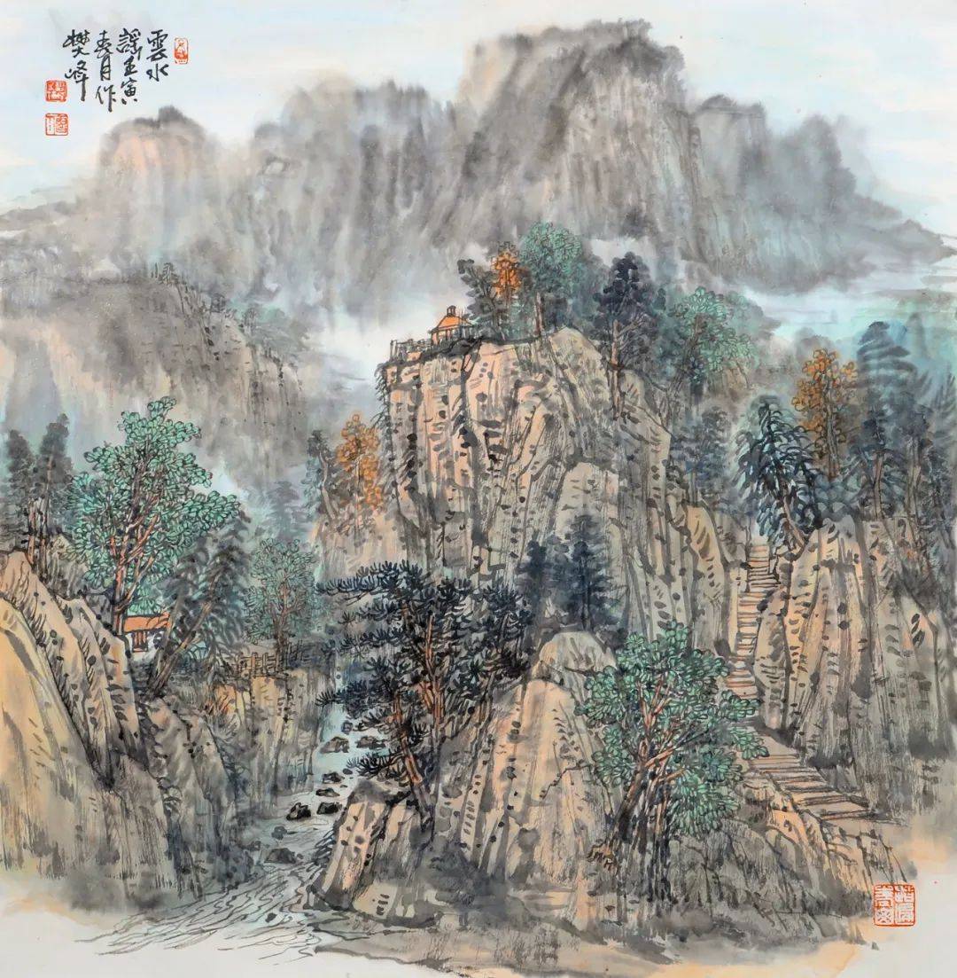 山東曲阜孔子美術館舉辦仁者樂山-----賈榮志,燕一群,樊峰山水畫展