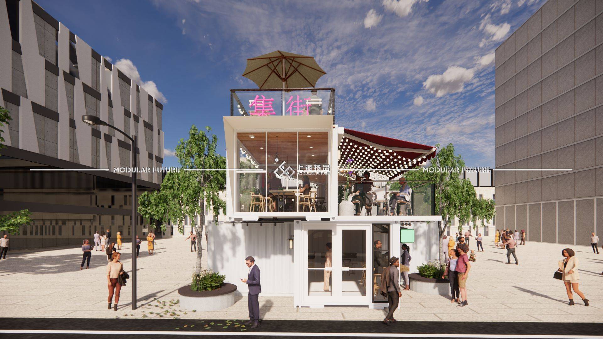 商场新亮点:集装箱集市点缀广场,激发网红商铺热潮_组合_商品_顾客