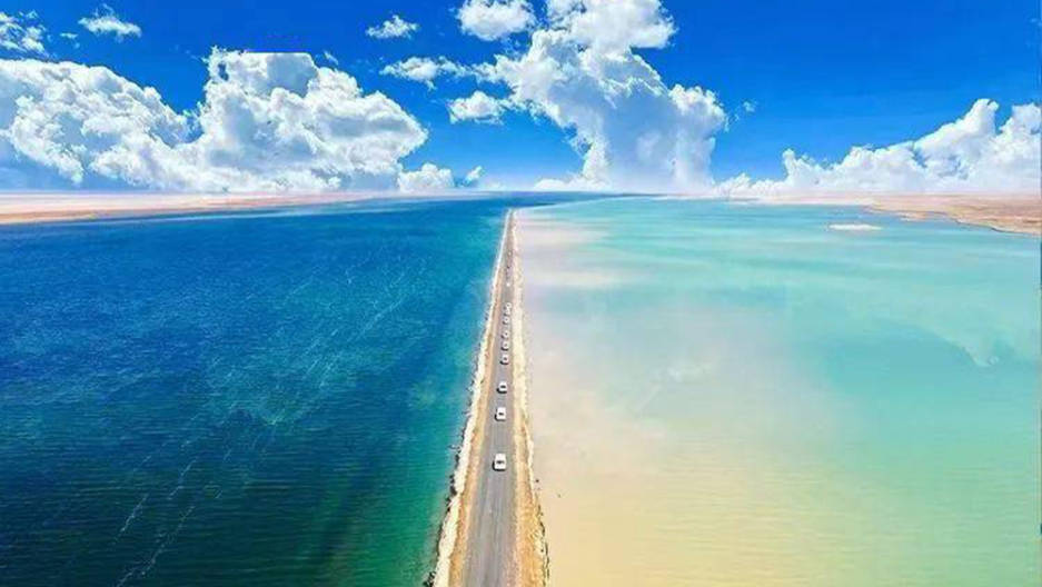 青海西台吉乃尔湖水上公路:泾渭分明之美的探索与保护_自然环境_湖面