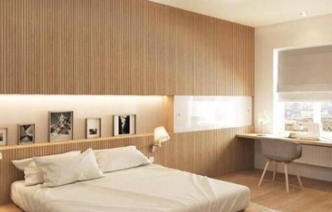 新房装修,被朋友家在电视背景墙吸引到了,这样做的还真少见_木纹_壁纸