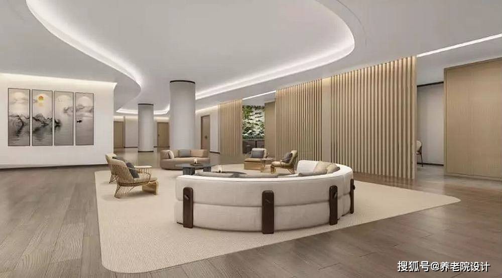 养老院大厅设计效果图:打造温馨的接待空间_老年人_来访者_装饰
