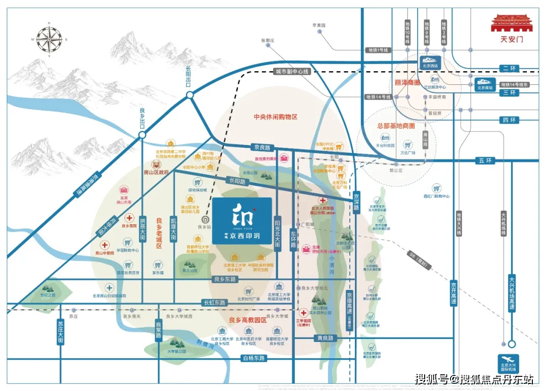 項目位於五環邊,與地鐵房山線廣陽城站直線距離約1.