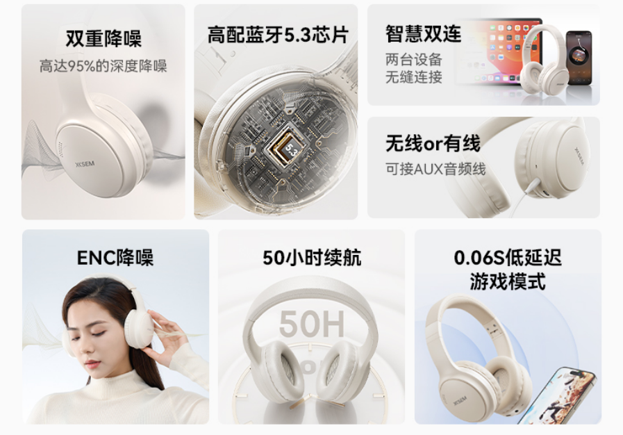 西圣首款H1头戴耳机发布:95%双重降噪,音质超群,颠覆传统!