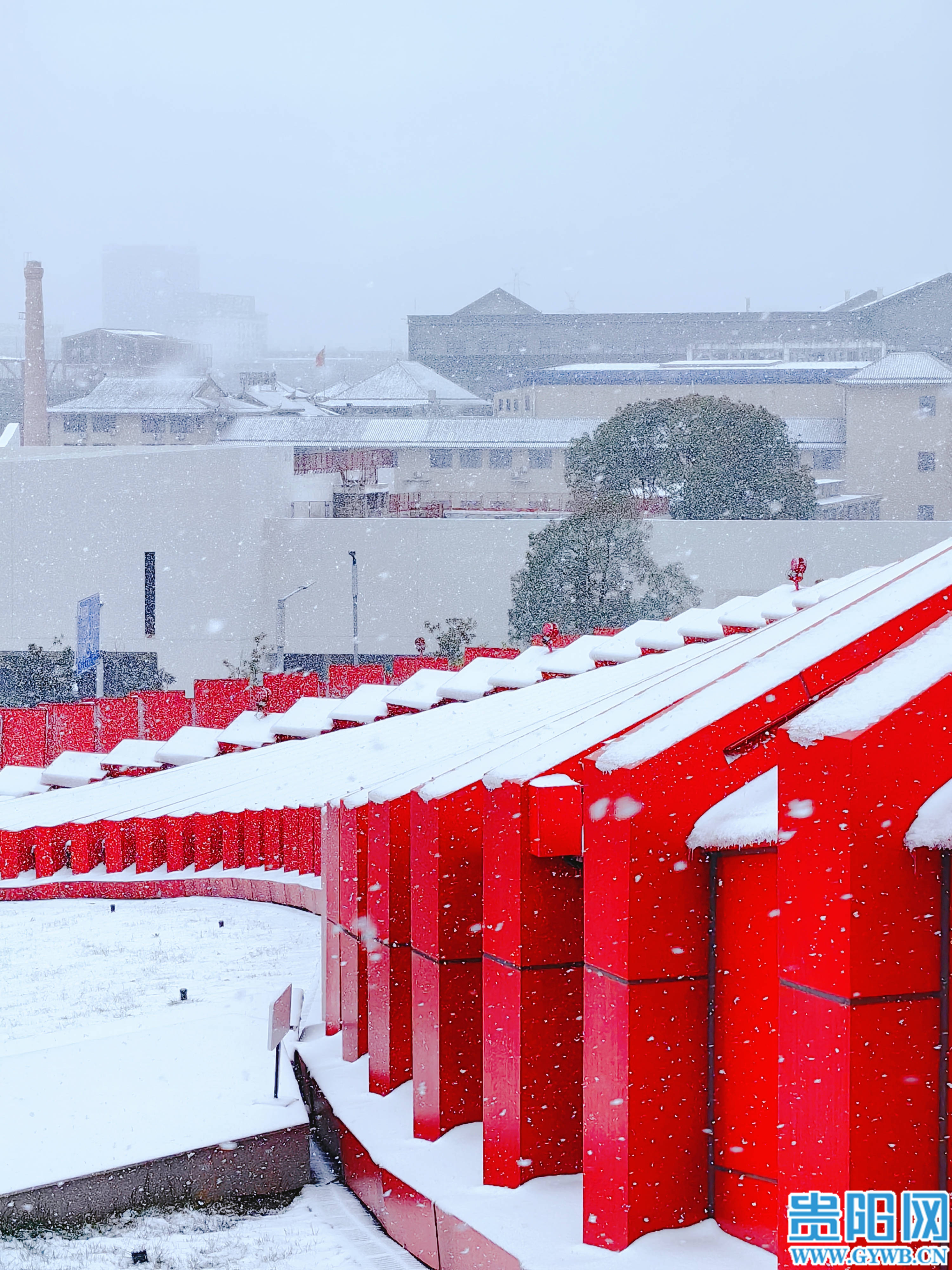 【图集】雪中的贵阳"红飘带" 舞动的热情与静谧的冬日之美_长征_红色