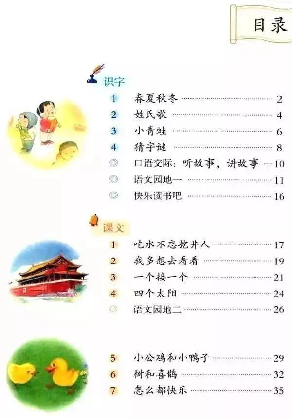 人教版一年级下册语文电子课本教材