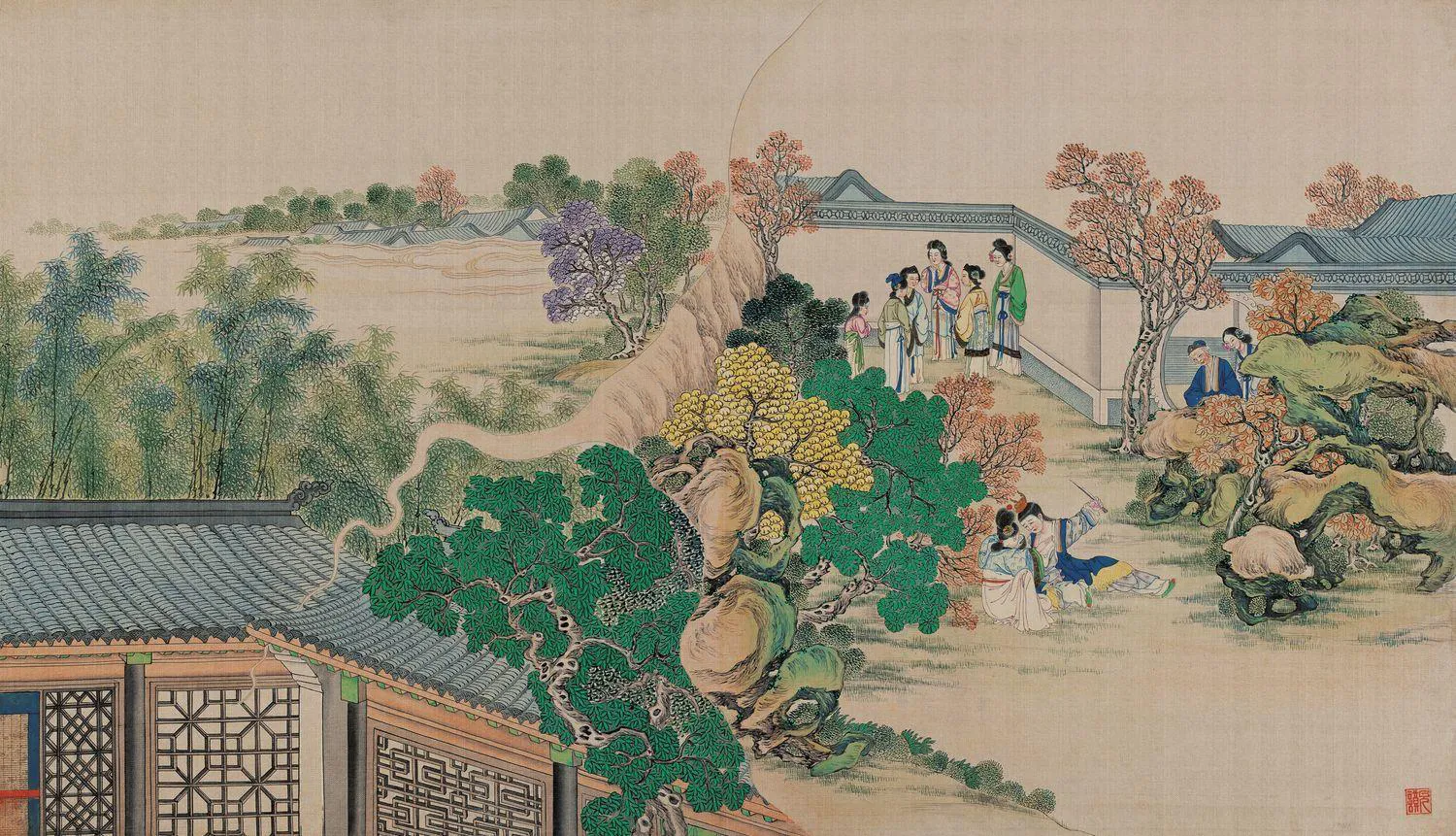 西墙上当中挂着一大幅米襄阳《烟雨图》,左右挂着一副对联,乃是颜鲁公