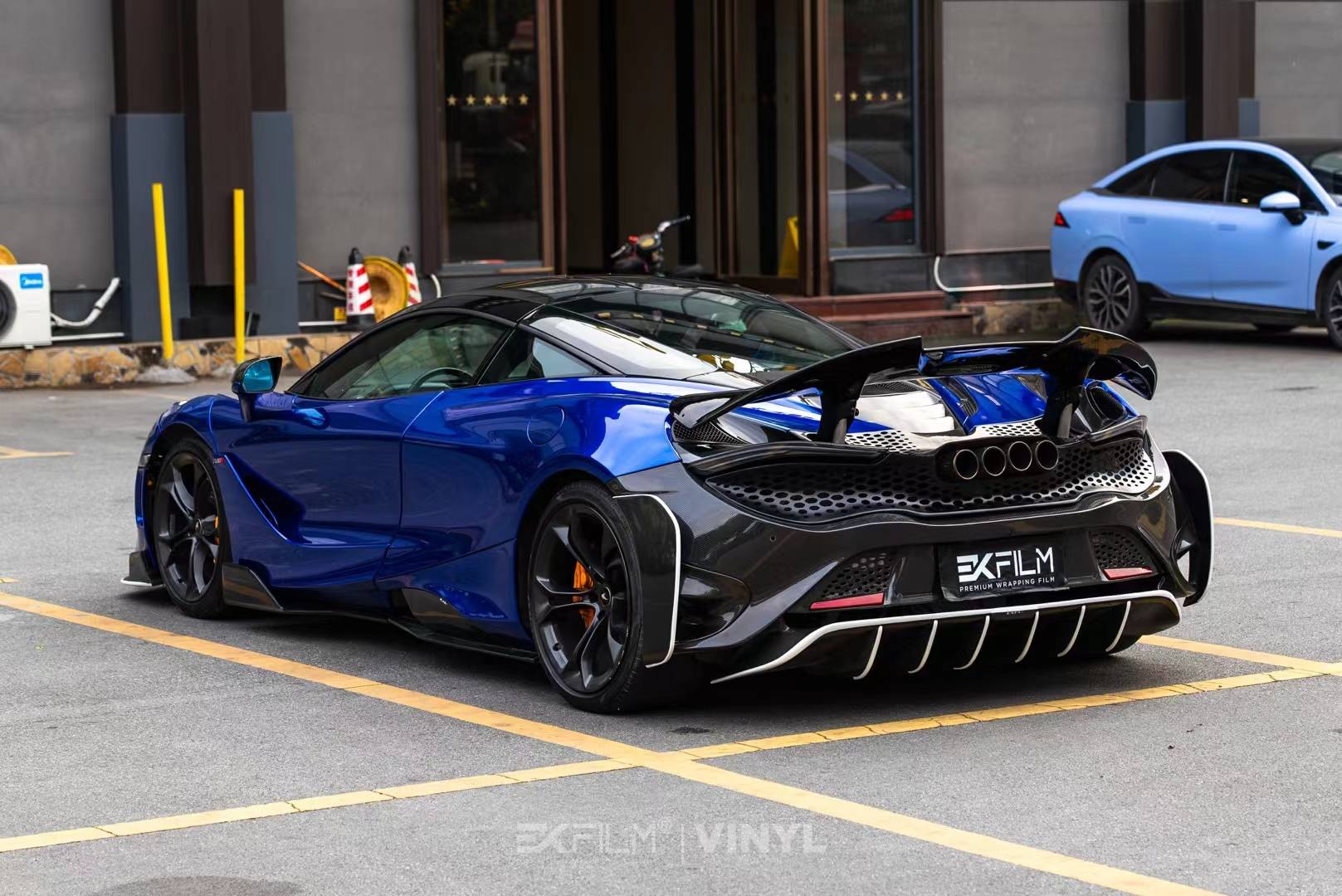 迈凯伦720s-ek改色膜液态金属湛蓝,不被束缚自由的色彩_流动_色调