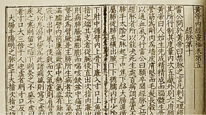 中医四大经典著作之一《黄帝内经》