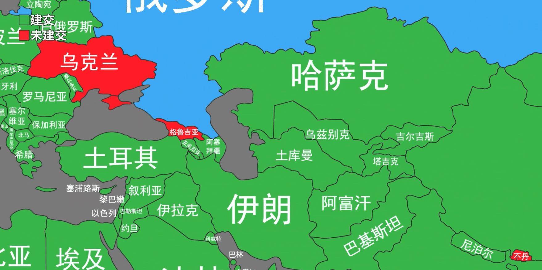 其中有5个位于亚洲,分别是朝鲜,不丹,伊朗,叙利亚和巴勒斯坦,还有一个
