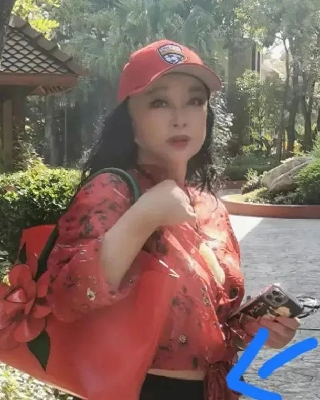 刘晓庆新年贺岁照,淡妆浓抹依旧精神,引人注目的变形耳朵成焦点_照片