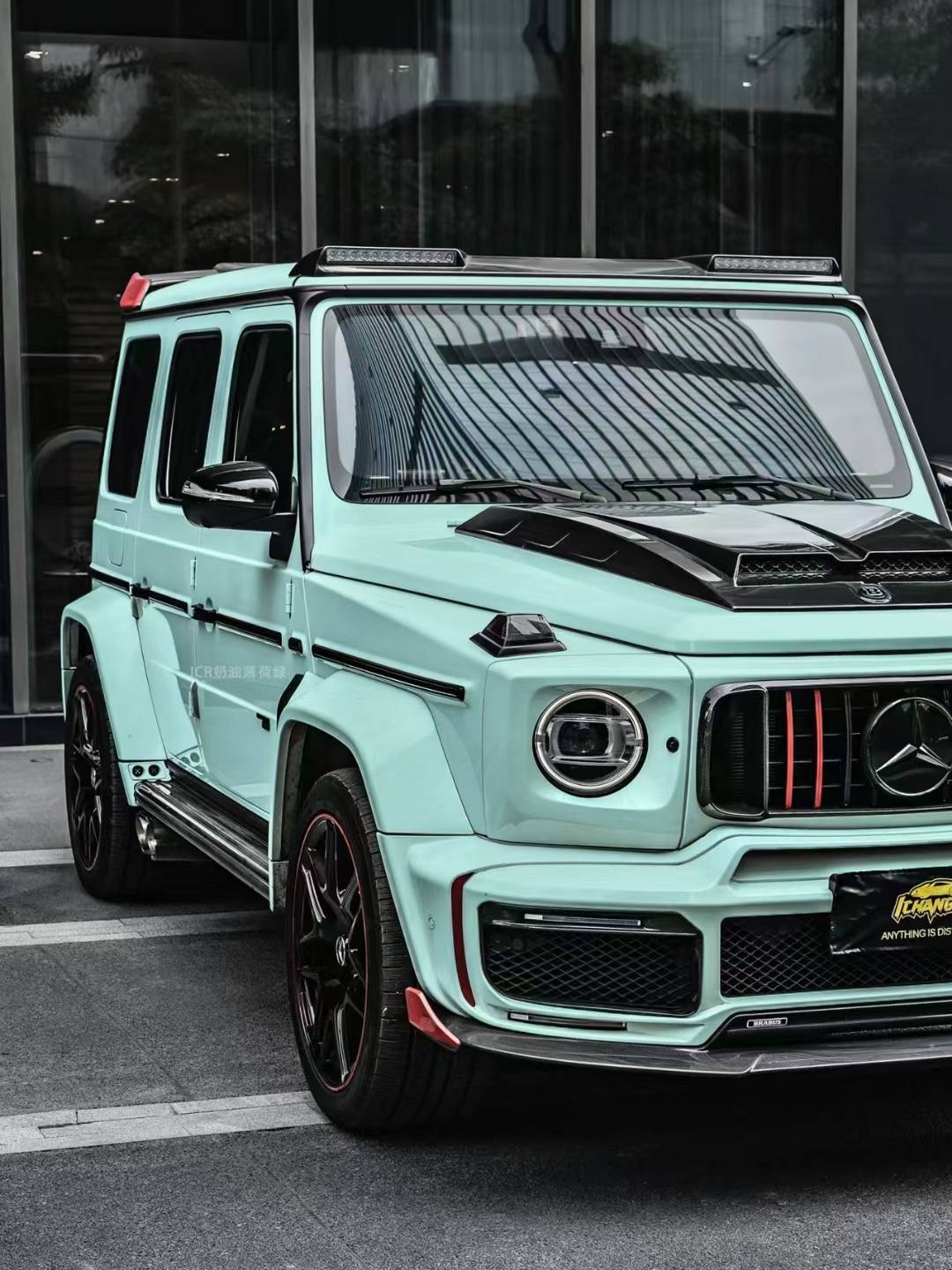 奔驰amg-icr改色膜奶油薄荷绿 ,喜欢小清新绿色调_搜狐汽车_搜狐网