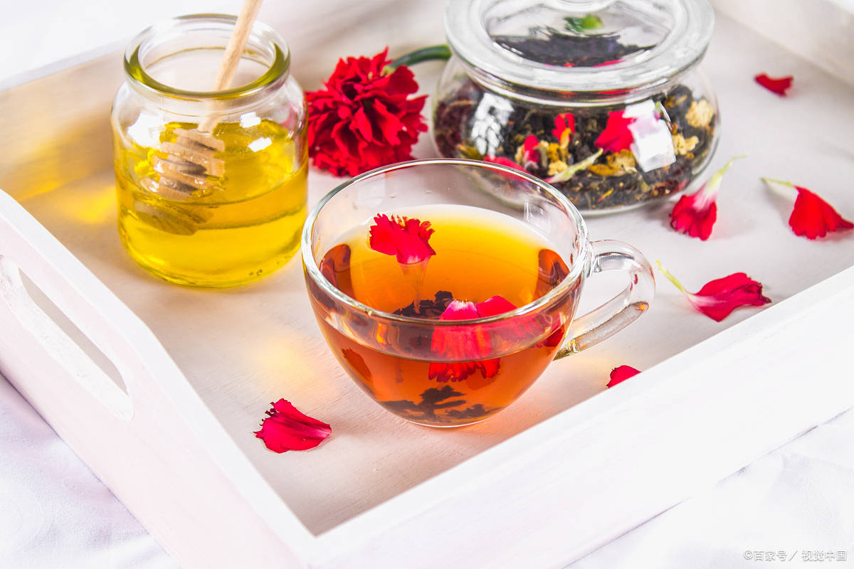 春日养生花茶,疏肝健脾,祛湿清热_金银花_玫瑰花_功效