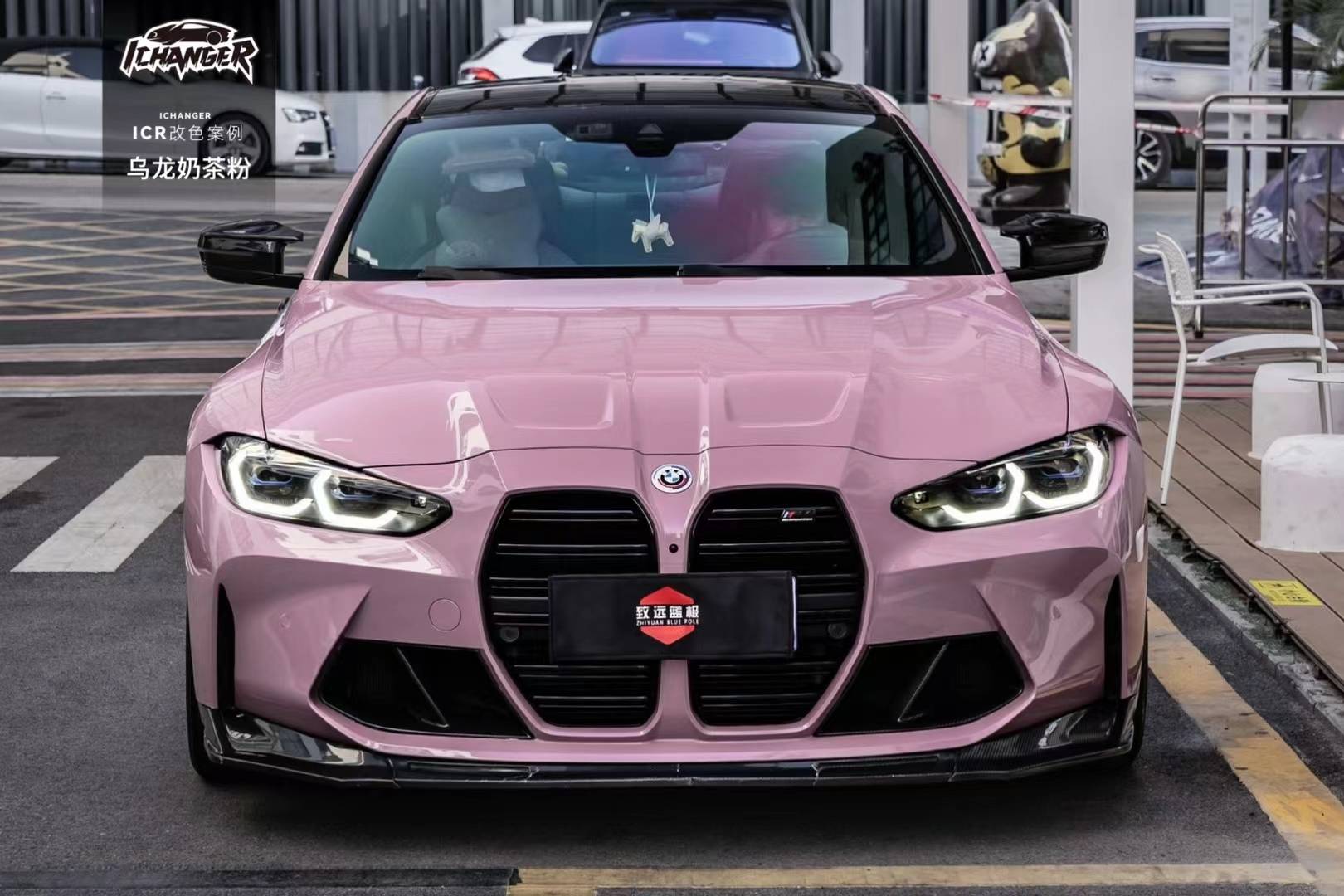 宝马m4-icr改色膜乌龙奶茶粉,甜而不腻!_#milkpink_mpower_色调
