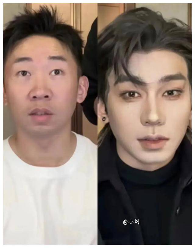 杨迪的眼睛小,山根低,鼻子塌,最大的败笔则是嘴巴凸,腮帮子也比较大.