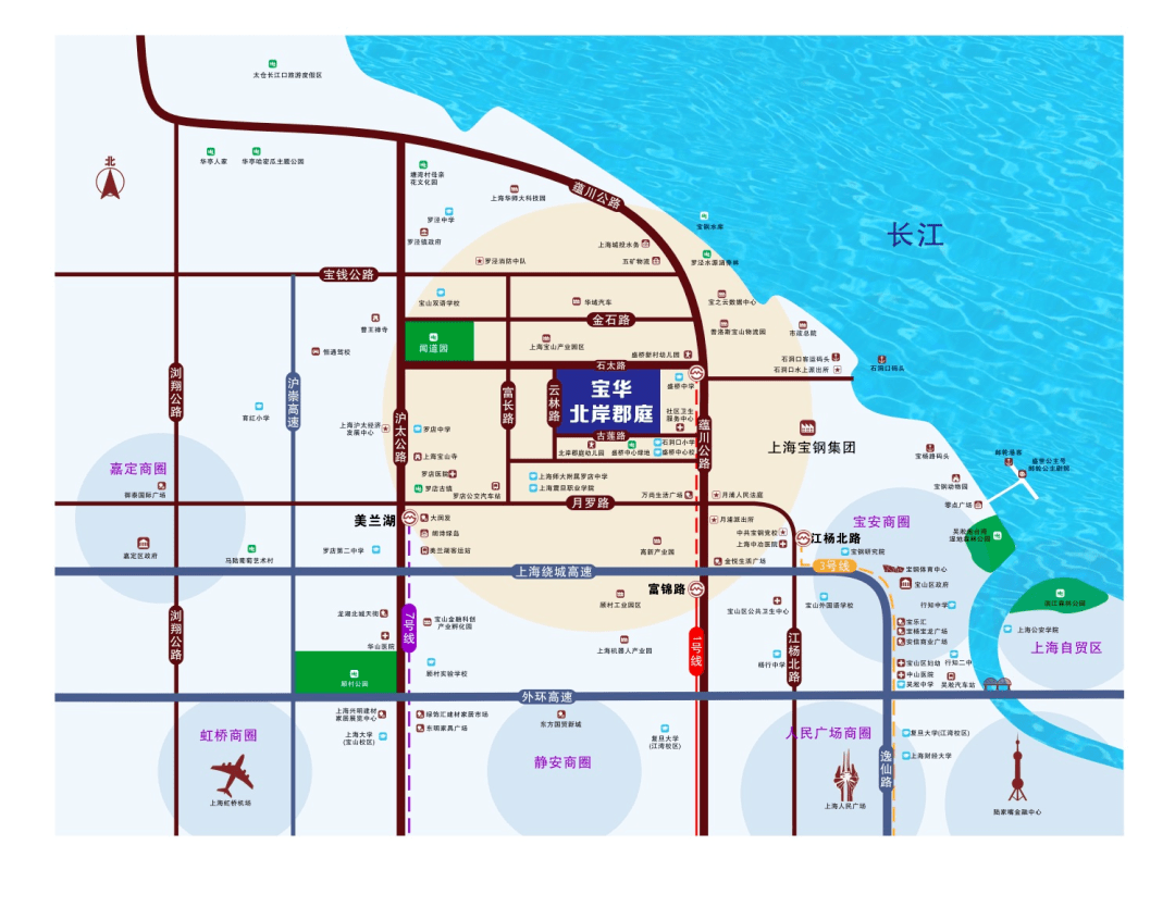 1,交通设施地铁站地铁1号线富锦路站,盛桥路站(规划中),轻轨明珠三号
