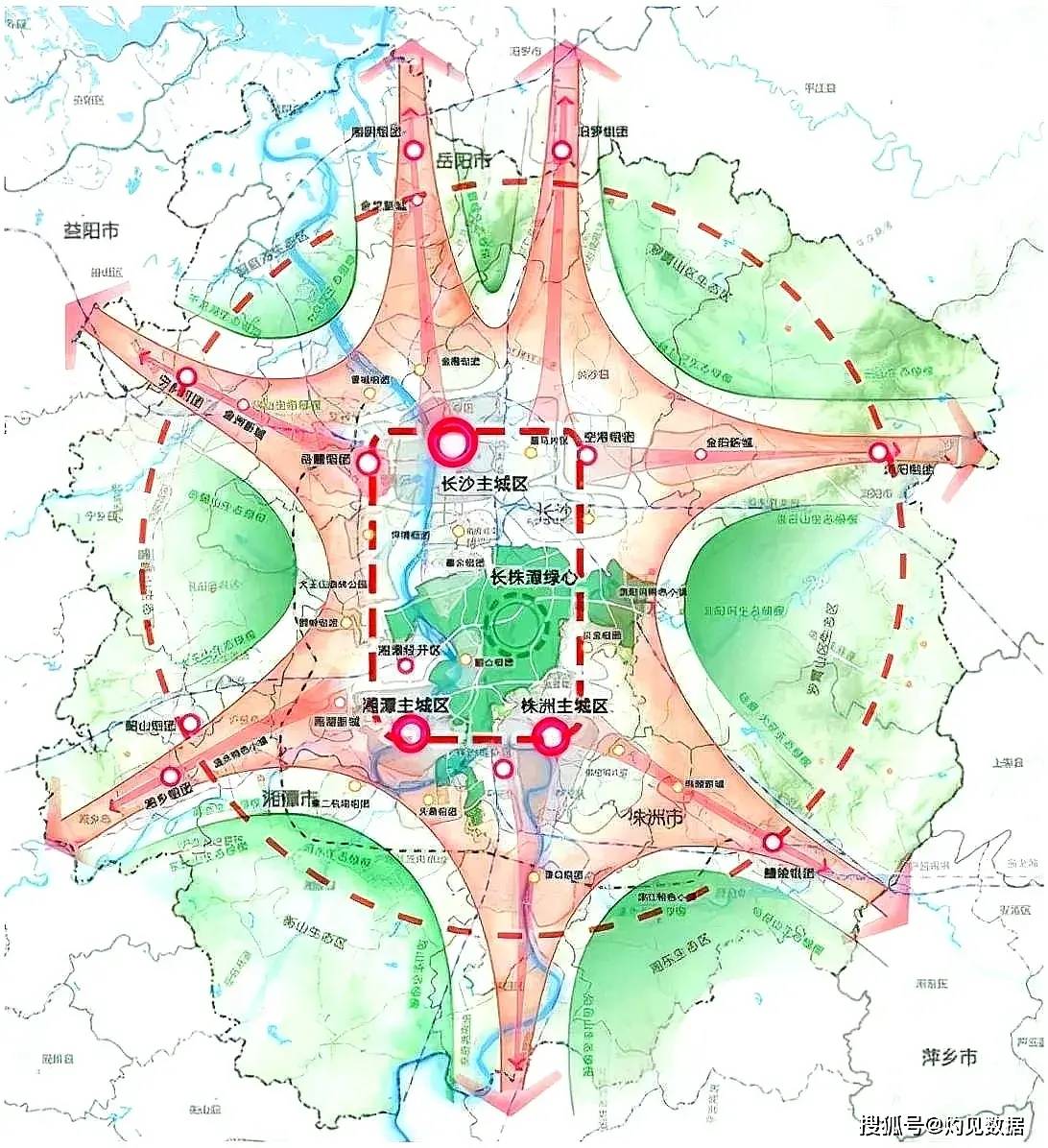 国务院批复湖南:建设1个都市圈,1个城市群和2个副中心城市_长沙市_的