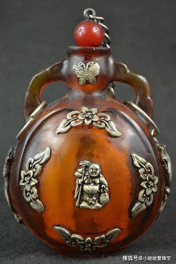 鼻烟壺‥中国美術、琥珀製 鼻烟壺‥中国美術、琥珀製 美術品・アンティーク・コレクション