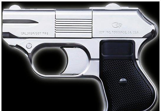 cop357德林杰手枪发射.357s&w马格南或火力相对较弱的.