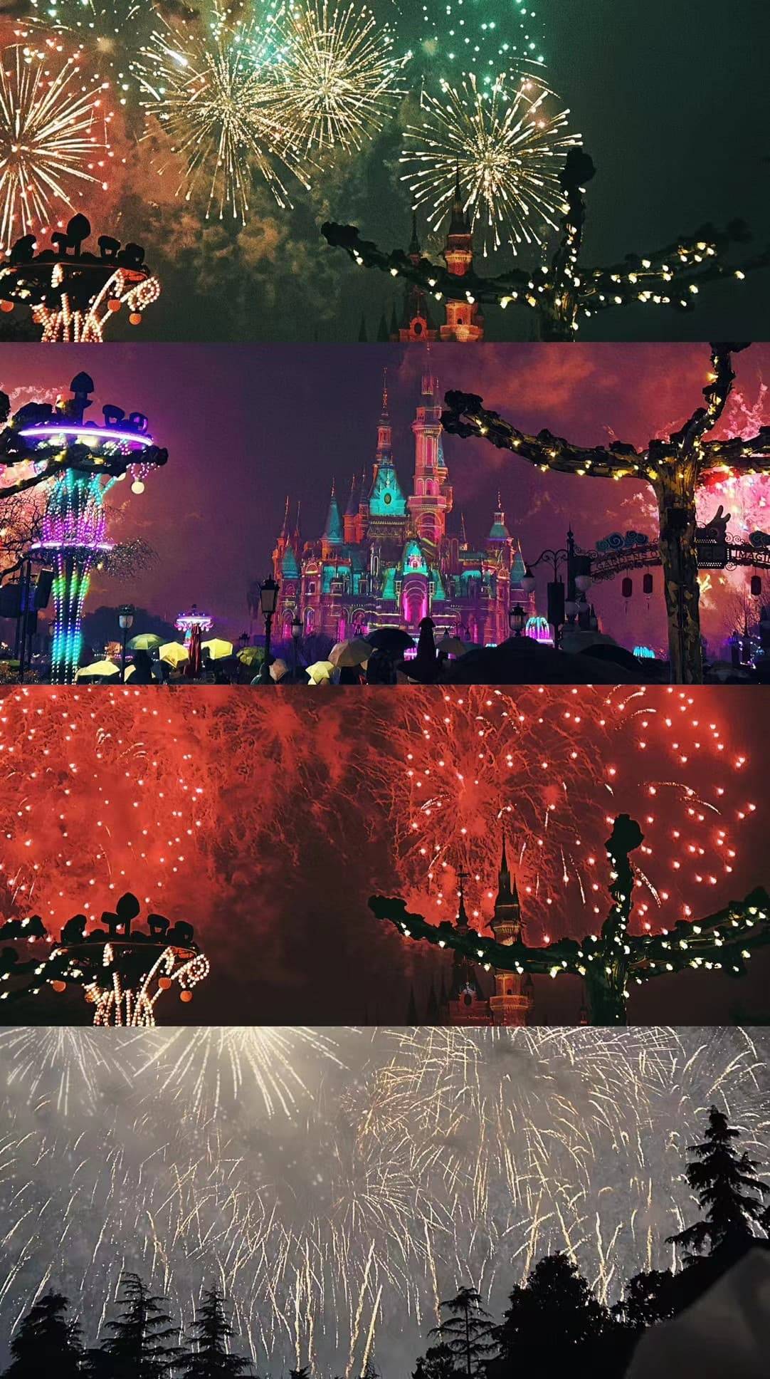 体验完所有项目,刚好到了夜晚奇梦之光幻影烟花秀开始的时间.