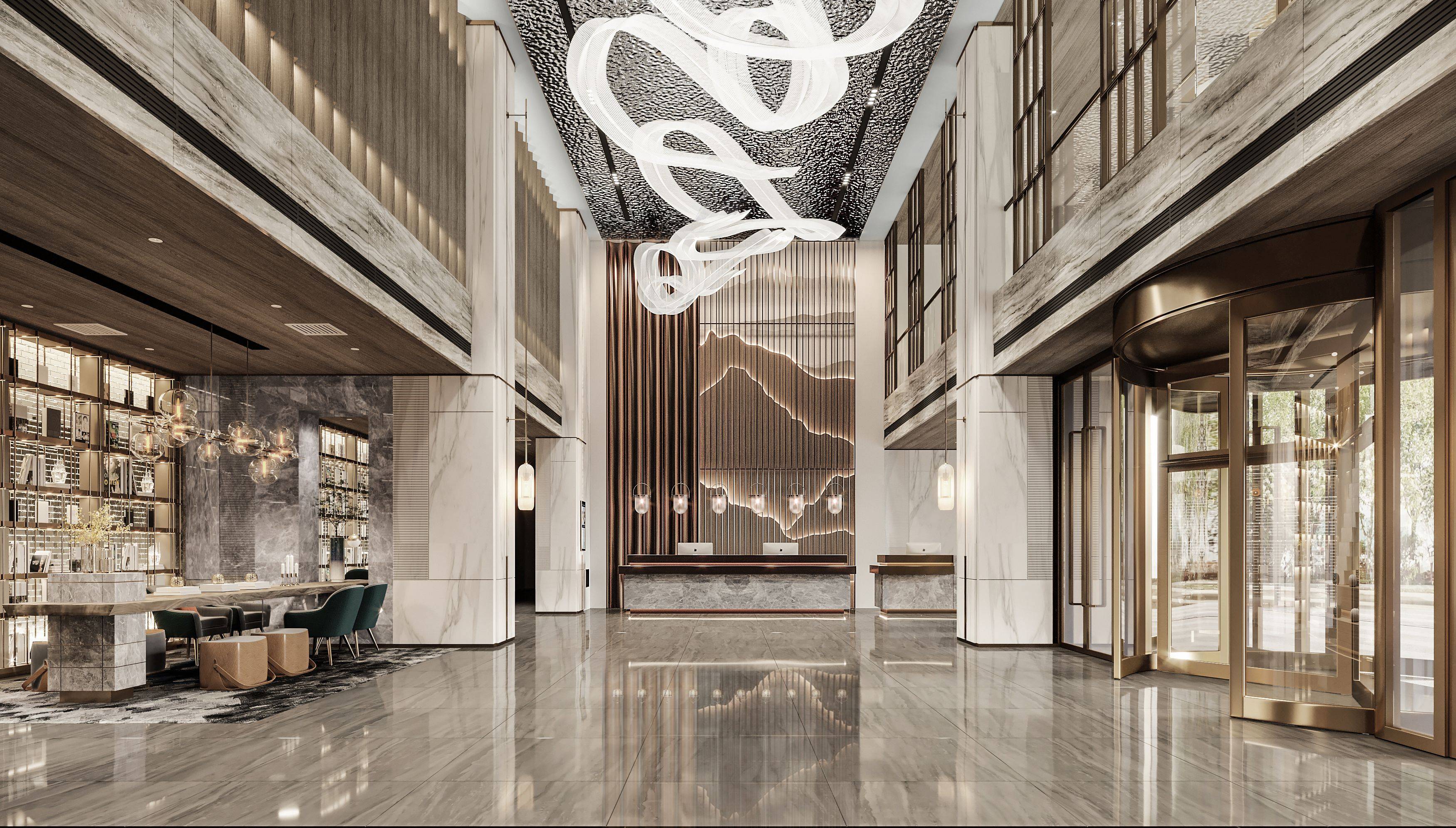 精致奢华,不锈钢蜂窝板打造酒店大厅_的设计_质感_空间