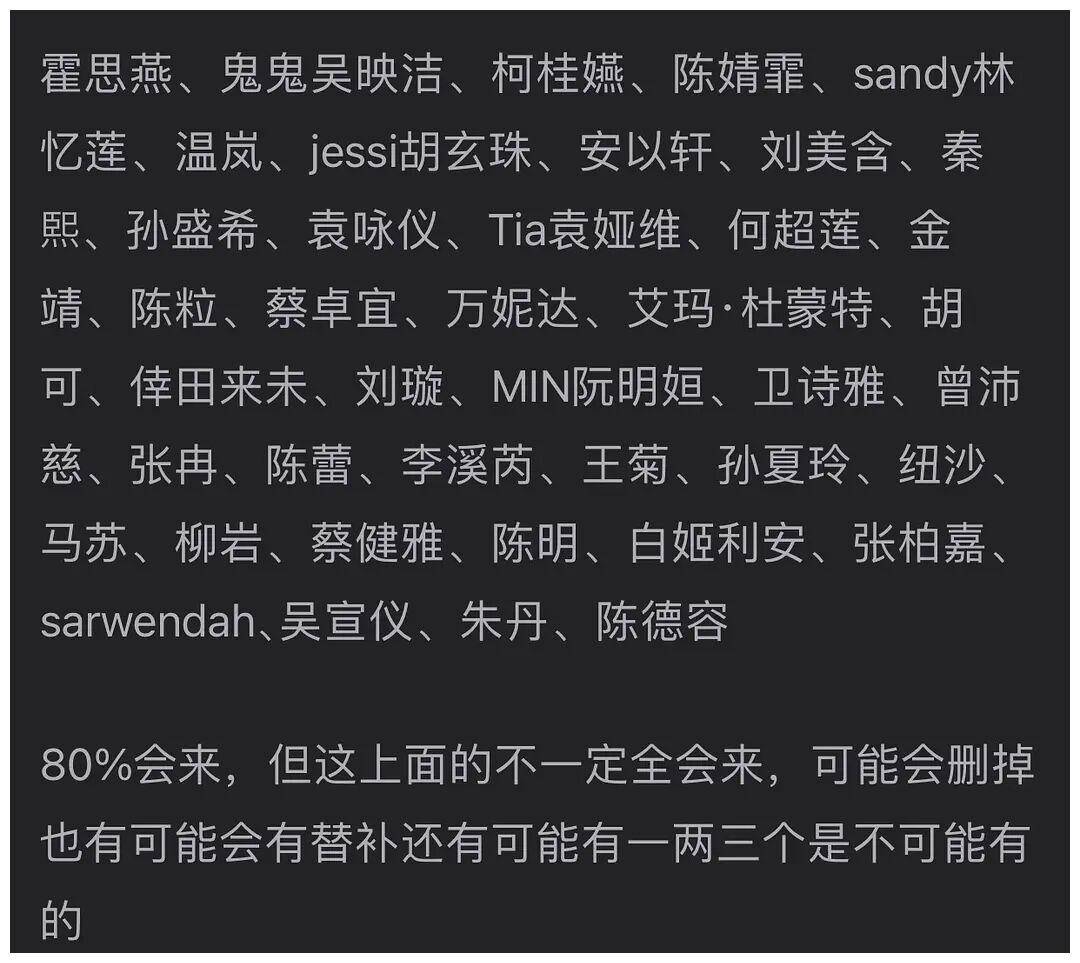 《乘风2024》大咖姐姐2选1,33姐姐基本确认,阵容欠