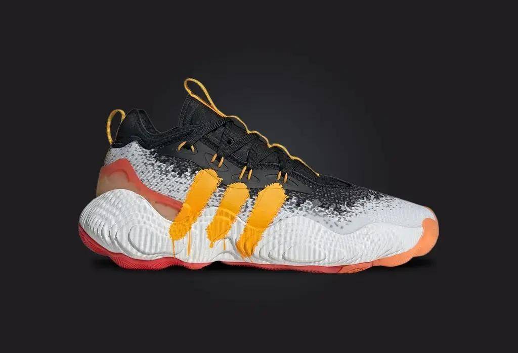 特雷杨签名鞋trae young 3"黑白黄"发布,融合了功能性和美学_白色