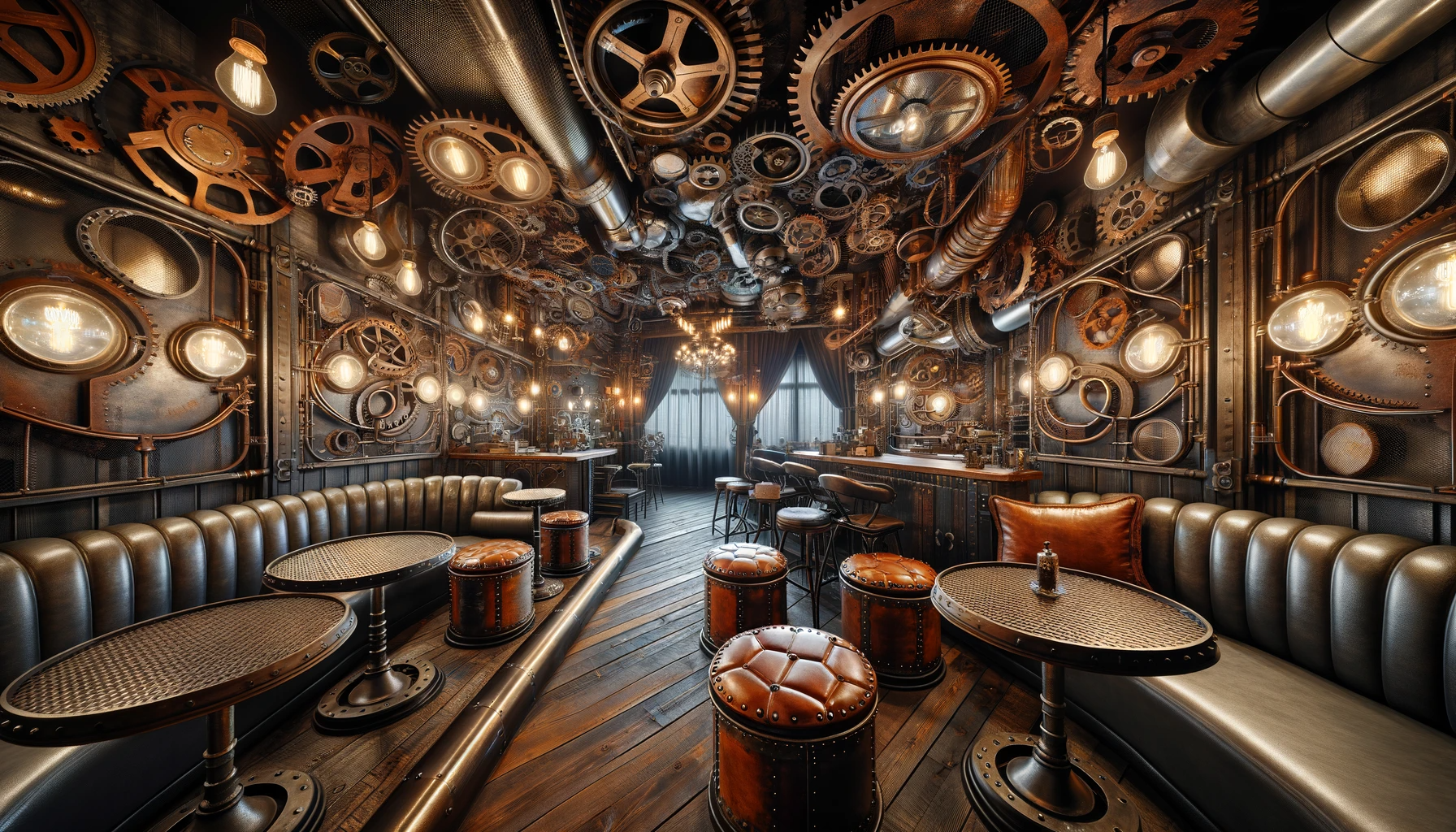 深色的木质装饰,搭配着现代化的灯光设计,营造出一种既传统又现代的