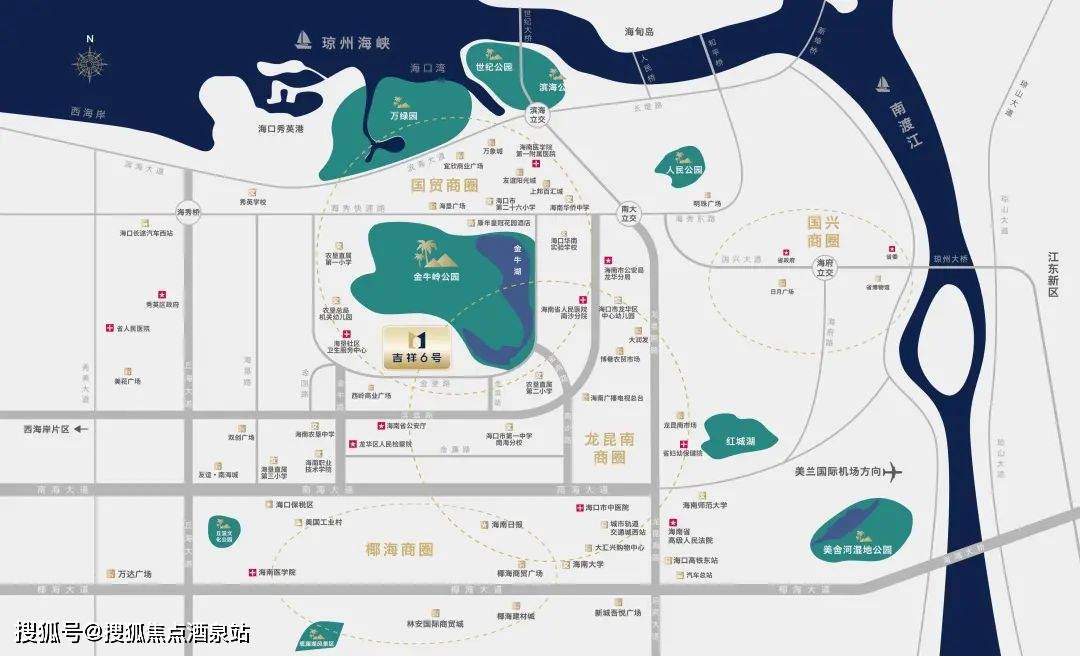 【交通环境】项目扼守海秀路,海秀快速路,椰海大道,丘海大道,龙昆南路