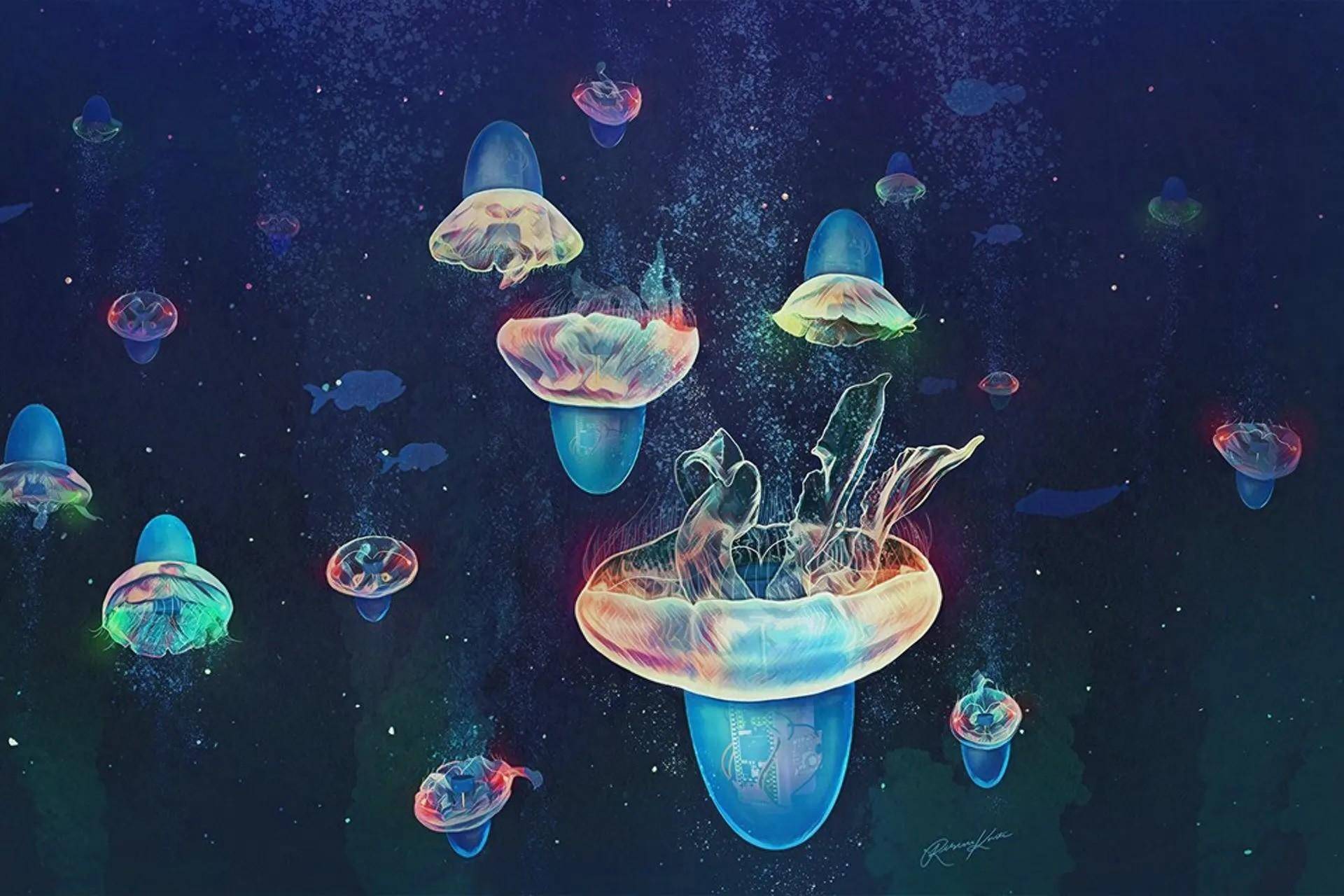 原创一种活体的生物杂交机器人水母可用于深海探测研究